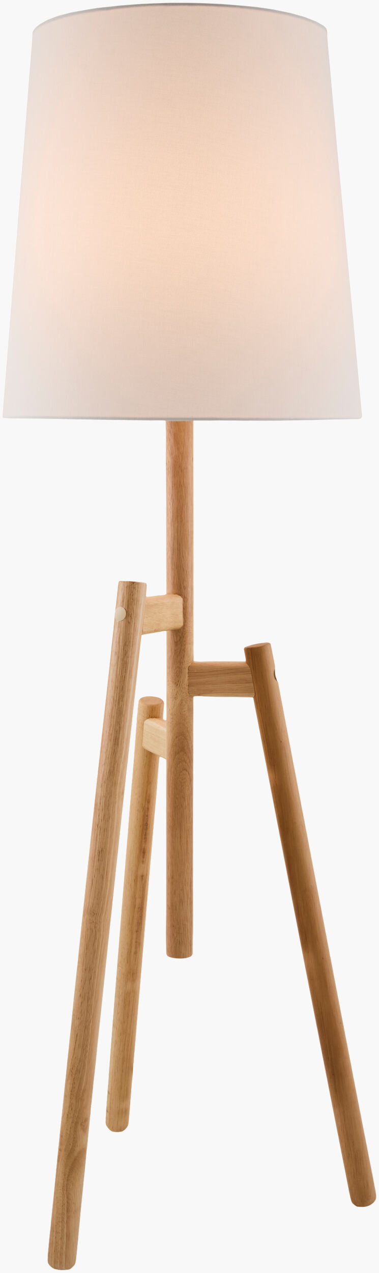 Einar 68" Rubber Wood Floor Lamp, Painted Wheat