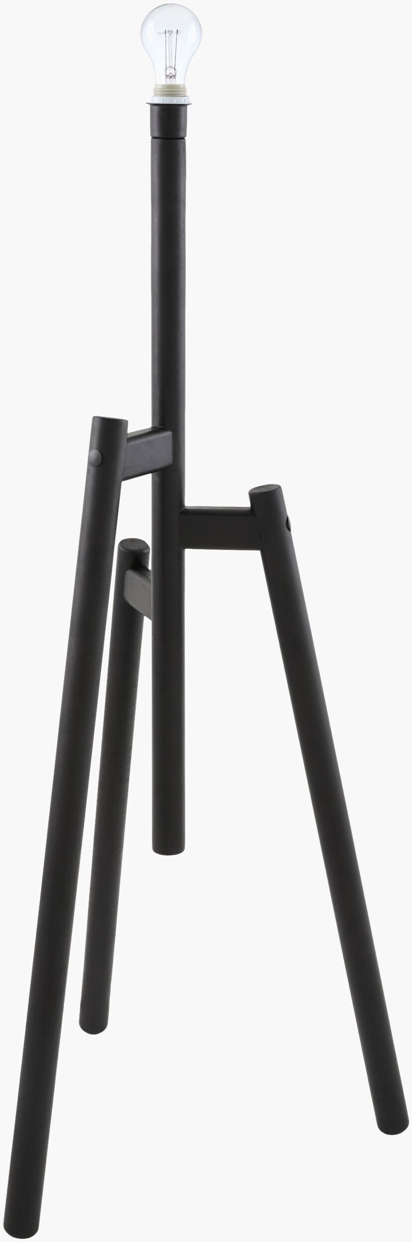 Einar 68" Rubber Wood Floor Lamp, Painted Black