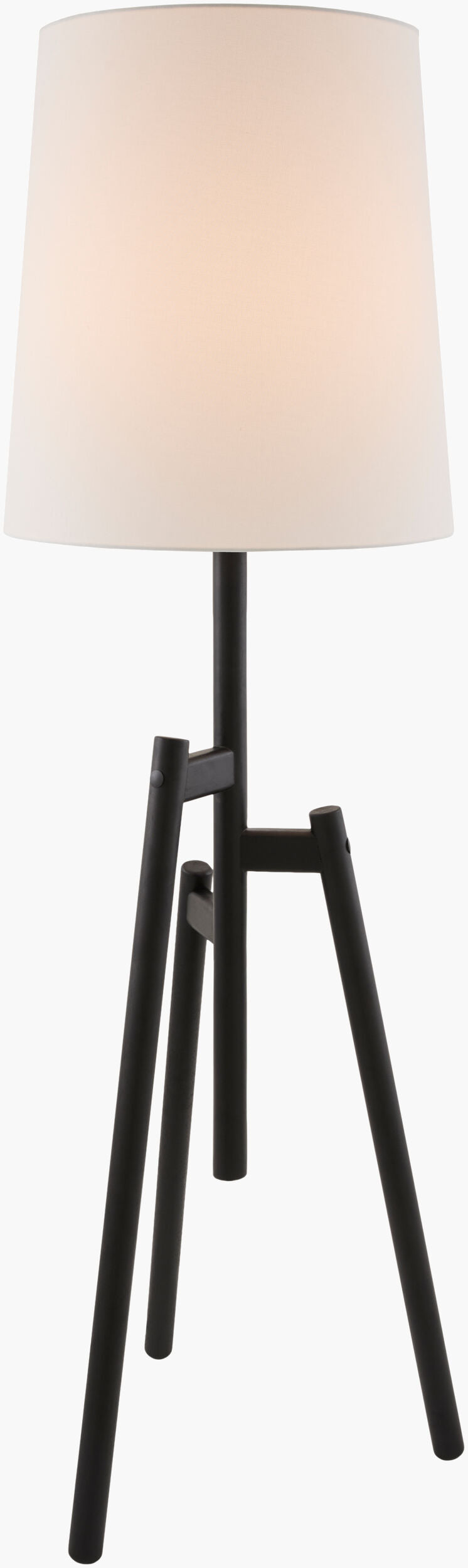 Einar 68" Rubber Wood Floor Lamp, Painted Black