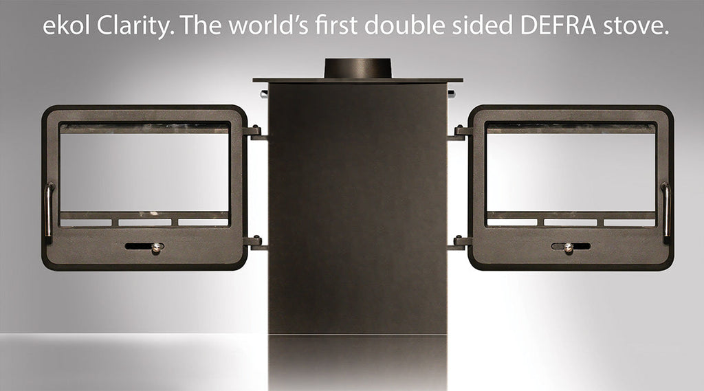 11.4kW Double Sided Wood Burning Stove — Ekol Clarity Double-Sided Multi-Fuel Log Burner