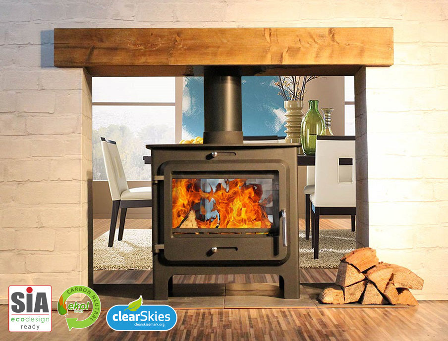 11.4kW Double Sided Wood Burning Stove — Ekol Clarity Double-Sided Multi-Fuel Log Burner