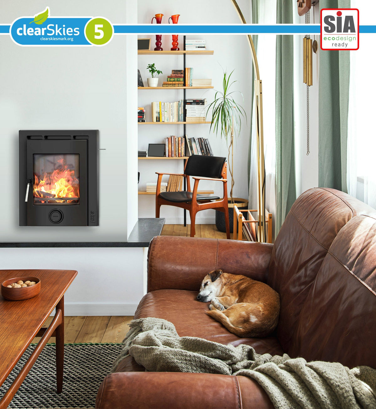 5kW Inset Wood Burning Stove — Ekol Inset PLUS Log Burner, DEFRA Exempt