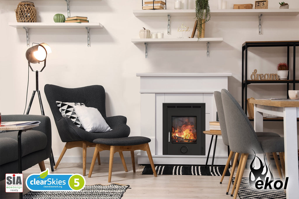 5kW Inset Wood Burning Stove — Ekol Inset PLUS Log Burner, DEFRA Exempt