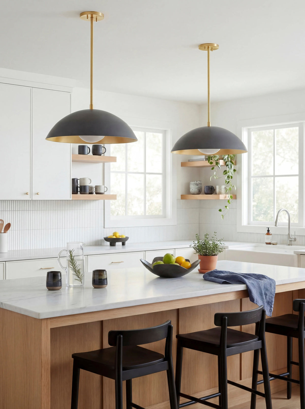 Eldra Iron Pendant Light, Metallic Metallic Brass