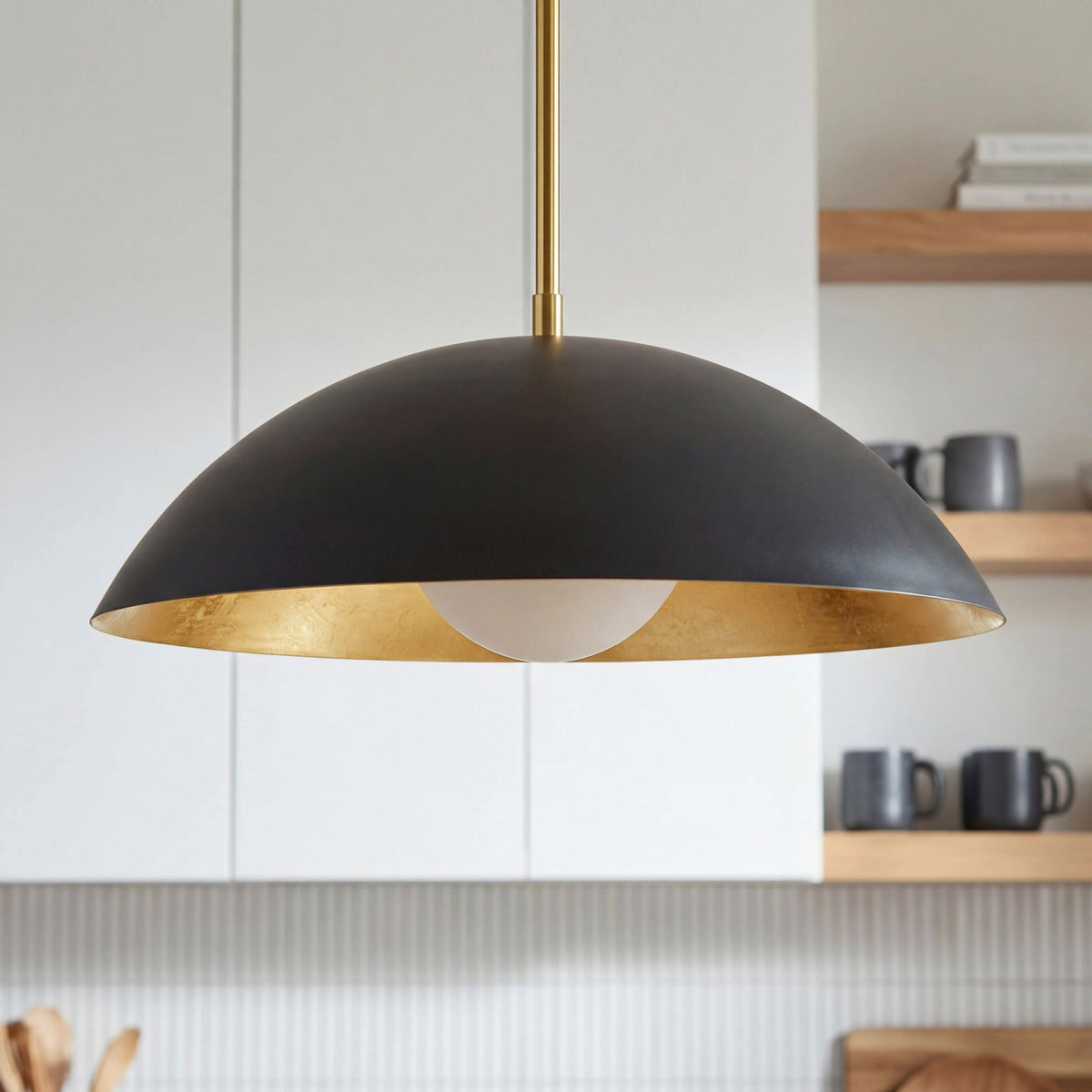 Eldra Iron Pendant Light, Metallic Metallic Brass