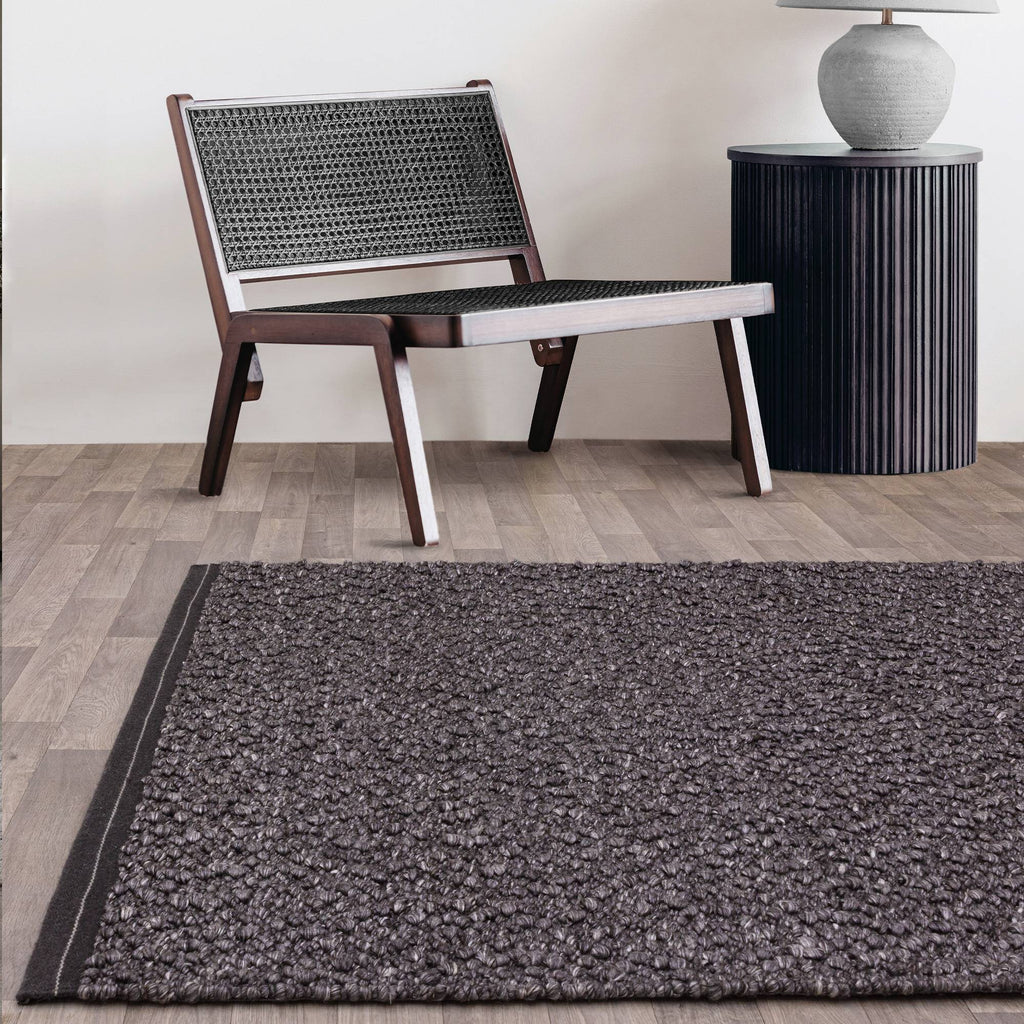 Elm Rug styled in a living room