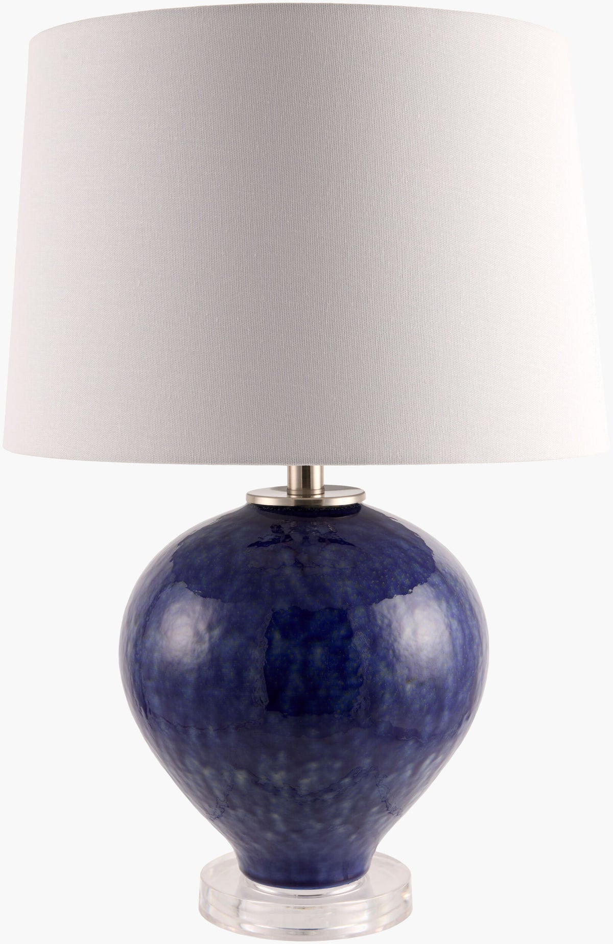 Elvian 25" Glass Table Lamp, Glazed Dark Blue