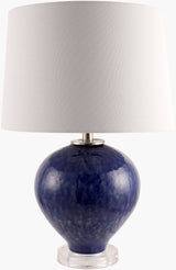Elvian 25" Glass Table Lamp, Glazed Dark Blue