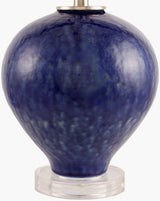 Elvian 25" Glass Table Lamp, Glazed Dark Blue