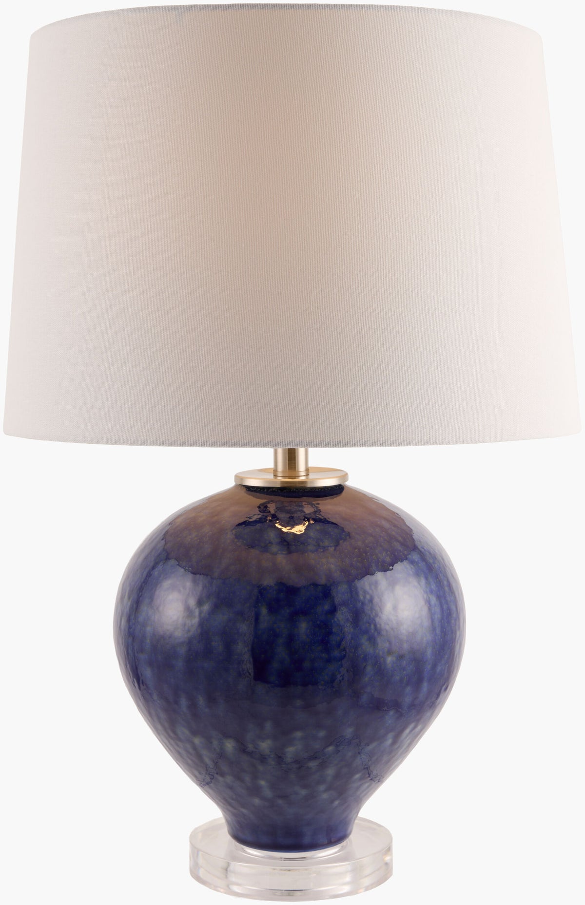 Elvian 25" Glass Table Lamp, Glazed Dark Blue
