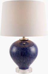 Elvian 25" Glass Table Lamp, Glazed Dark Blue
