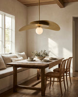 Elvessa Iron Pendant Light, Electroplated Metallic Brass