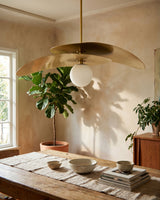 Elvessa Iron Pendant Light, Electroplated Metallic Brass