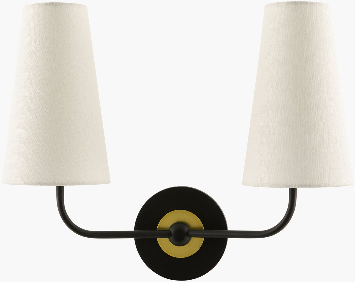 Elowen 13" Iron Wall Sconce, Electroplated Black