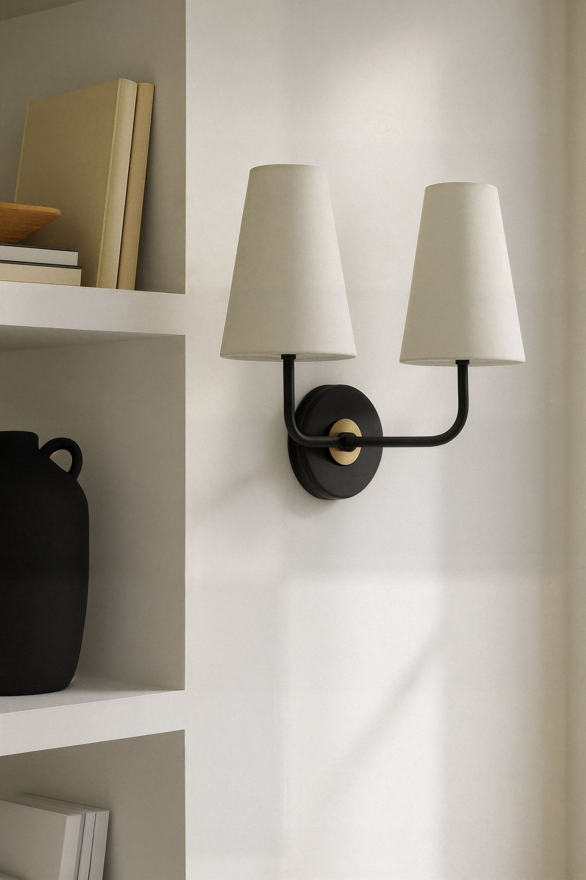 Elowen 13" Iron Wall Sconce, Electroplated Black