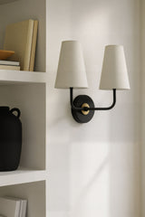 Elowen 13" Iron Wall Sconce, Electroplated Black