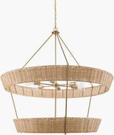 Elyon Iron Chandelier, Bronze Metallic Gold, Natural Brown (ELYN-003)