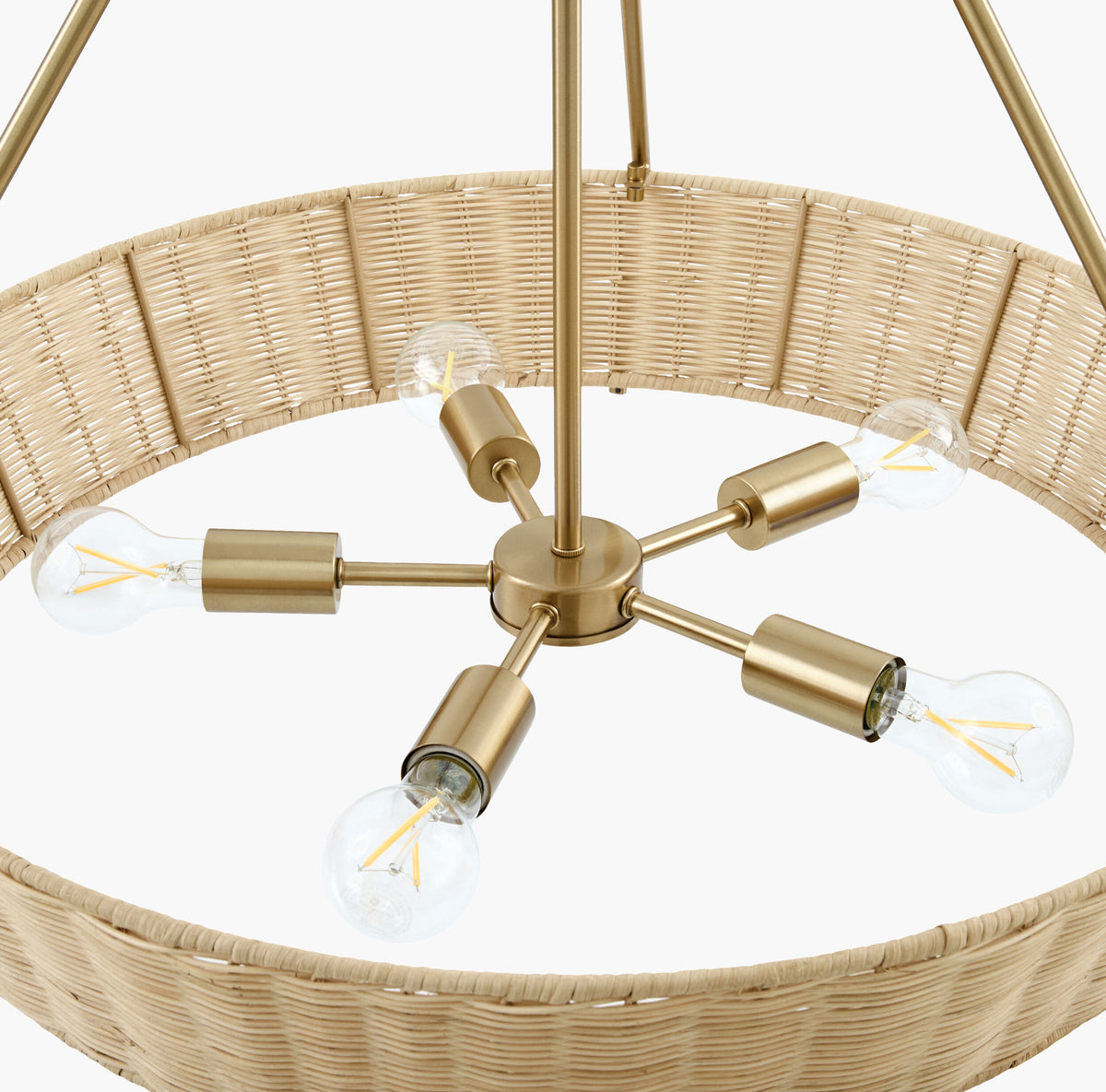 Elyon Iron Chandelier, Bronze Metallic Gold, Natural Brown