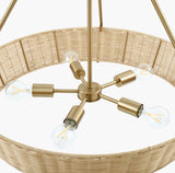 Elyon Iron Chandelier, Bronze Metallic Gold, Natural Brown