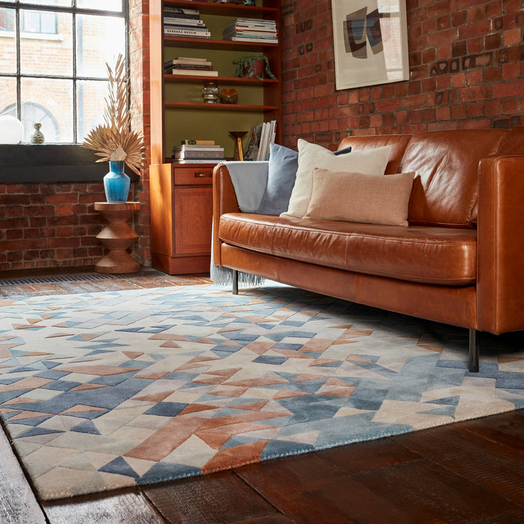 Woven in pure wool — Geometric Wool Living Room Rug — Hand Tufted, Modern, Enigma