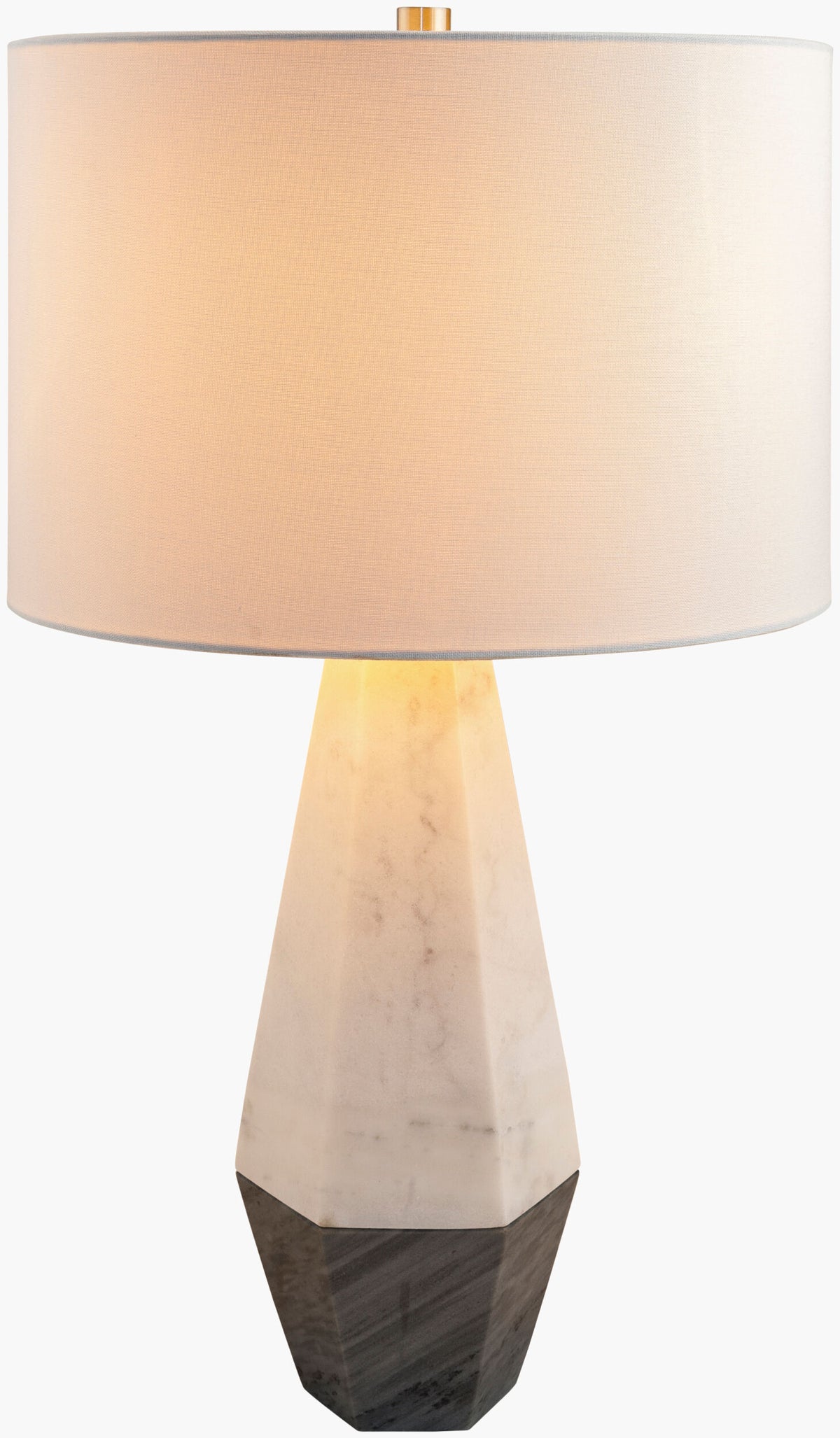Enliven 26" Marble Table Lamp, Natural White, Natural Gray