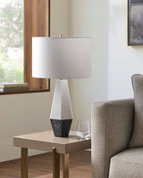 Enliven 26" Marble Table Lamp, Natural White, Natural Gray