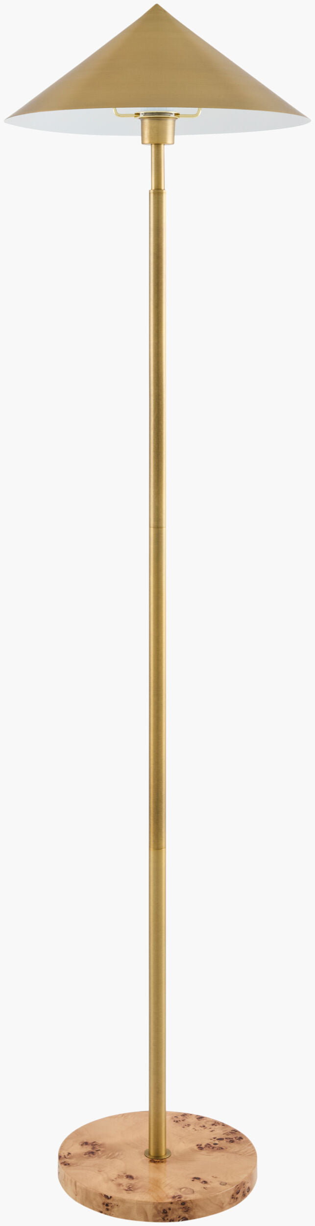 Enzoria 65" Iron Floor Lamp, Electroplated Metallic Brass (ENZR-002)