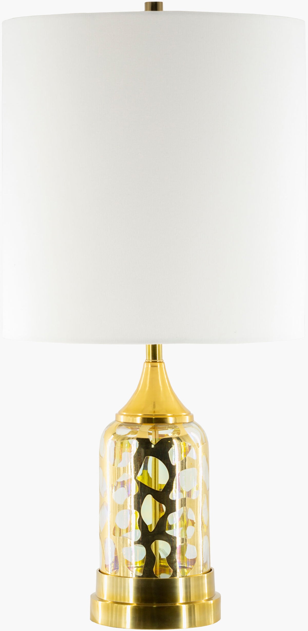 Ellerman 34" Glass Table Lamp, Antiqued Gold