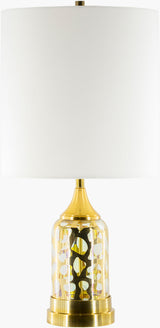Ellerman 34" Glass Table Lamp, Antiqued Gold