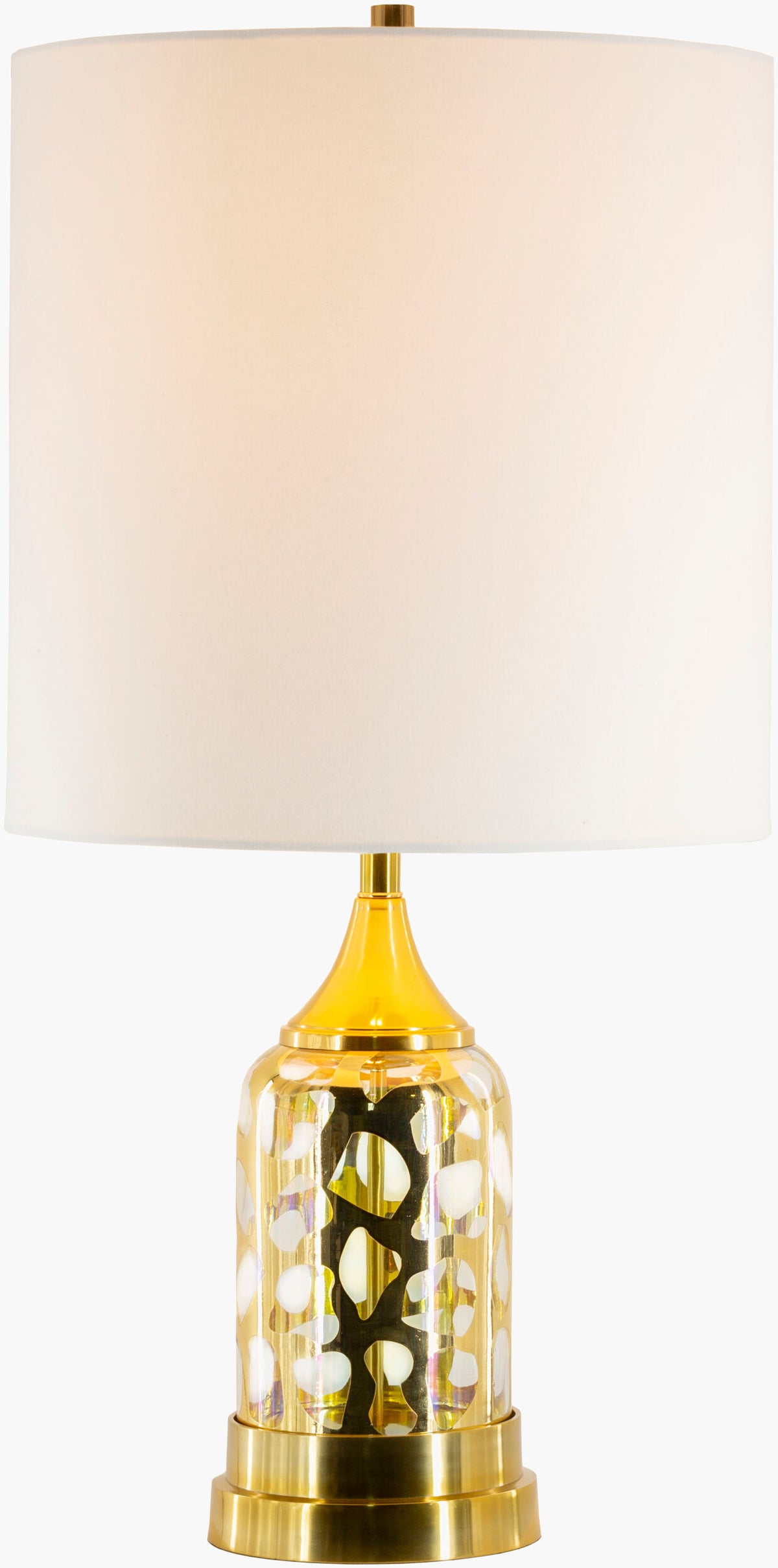 Ellerman 34" Glass Table Lamp, Antiqued Gold