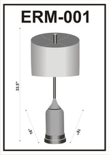 Ellerman 34" Glass Table Lamp, Antiqued Gold