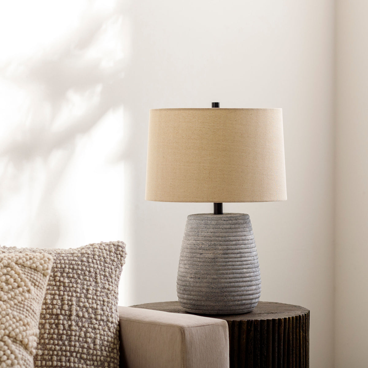 Emerson 22" Ceramic Table Lamp, Antiqued Gray
