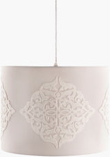 Elisa fabric Pendant Light, Powder Coated Gray, Powder Coated White