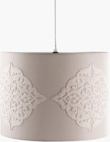 Elisa fabric Pendant Light, Powder Coated Gray, Powder Coated White
