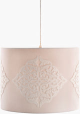 Elisa fabric Pendant Light, Powder Coated Gray, Powder Coated White