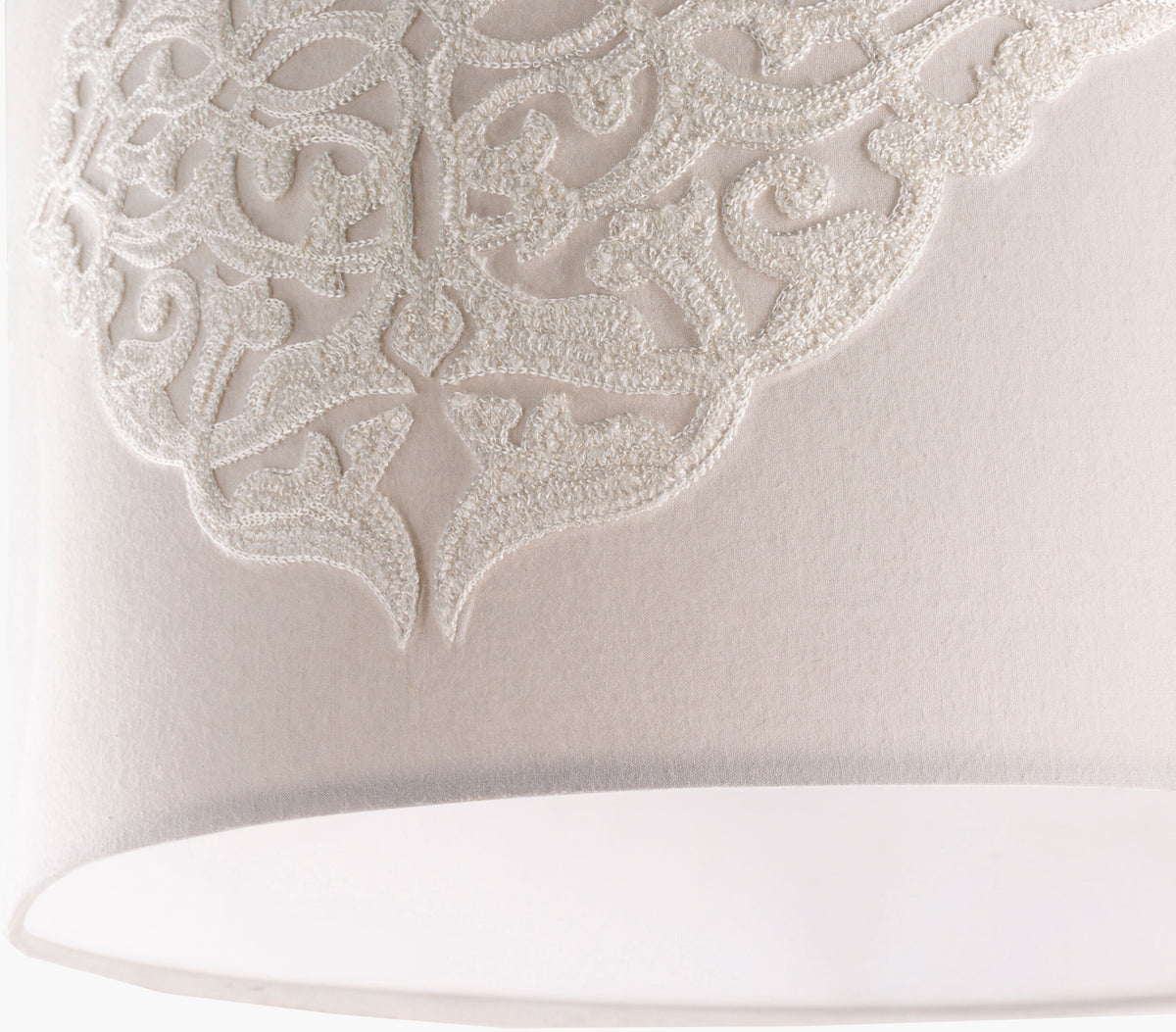 Elisa fabric Pendant Light, Powder Coated Gray, Powder Coated White