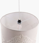 Elisa fabric Pendant Light, Powder Coated Gray, Powder Coated White