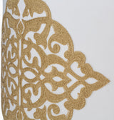 Elisa fabric Pendant Light, Powder Coated White, Gold