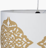 Elisa fabric Pendant Light, Powder Coated White, Gold