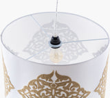 Elisa fabric Pendant Light, Powder Coated White, Gold