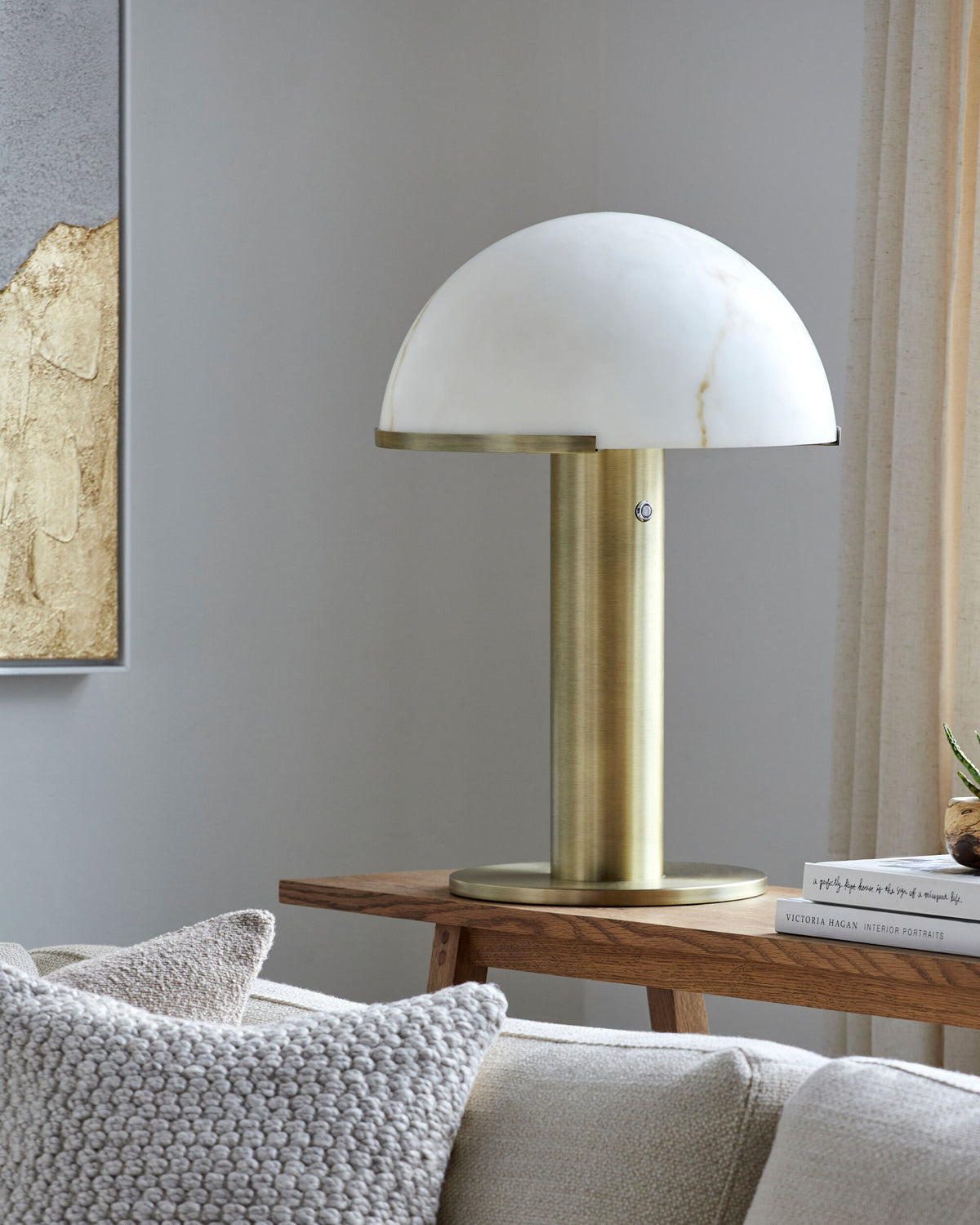 Etoile 23" Iron Table Lamp, Plated Metallic Brass