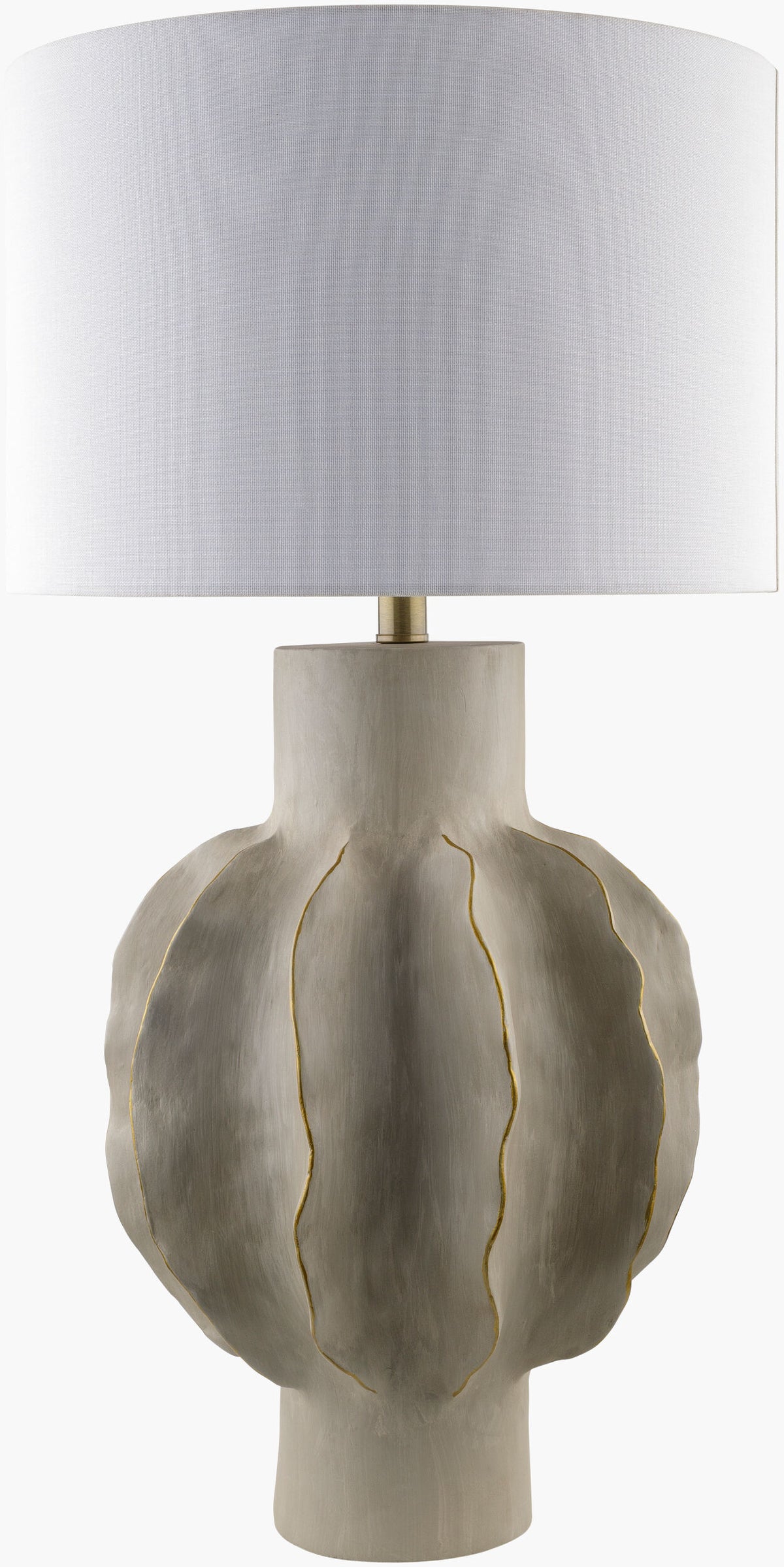 Eterne 30" Resin Table Lamp, Painted Light Gray
