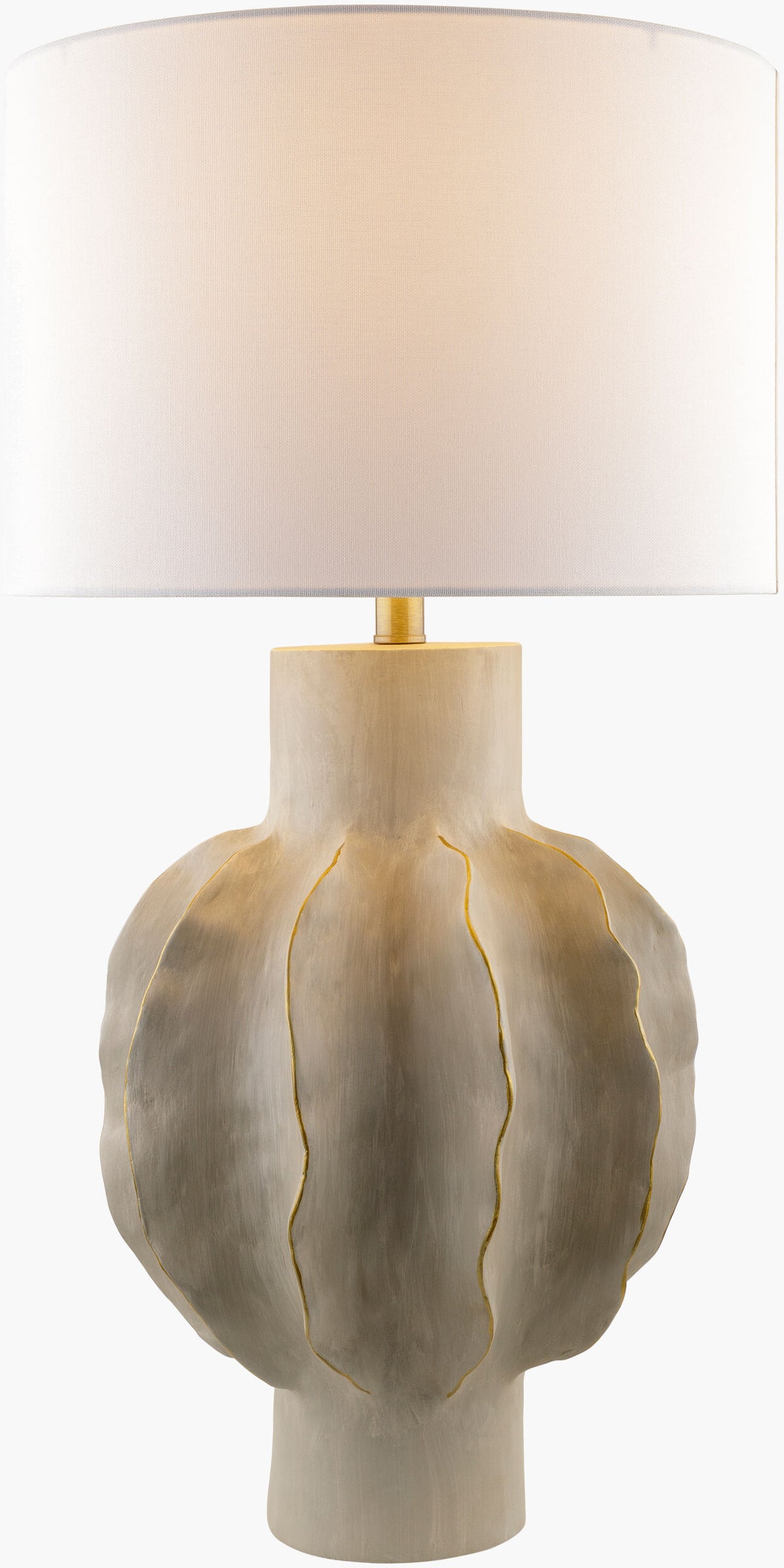 Eterne 30" Resin Table Lamp, Painted Light Gray