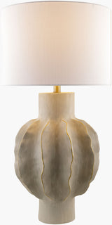 Eterne 30" Resin Table Lamp, Painted Light Gray