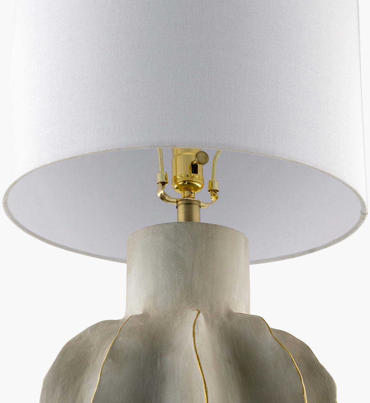 Eterne 30" Resin Table Lamp, Painted Light Gray