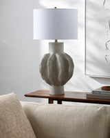 Eterne 30" Resin Table Lamp, Painted Light Gray