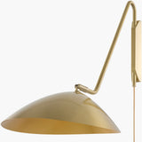 Ettore 22" Iron Wall Sconce, Electroplated Metallic Brass