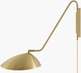 Ettore 22" Iron Wall Sconce, Electroplated Metallic Brass