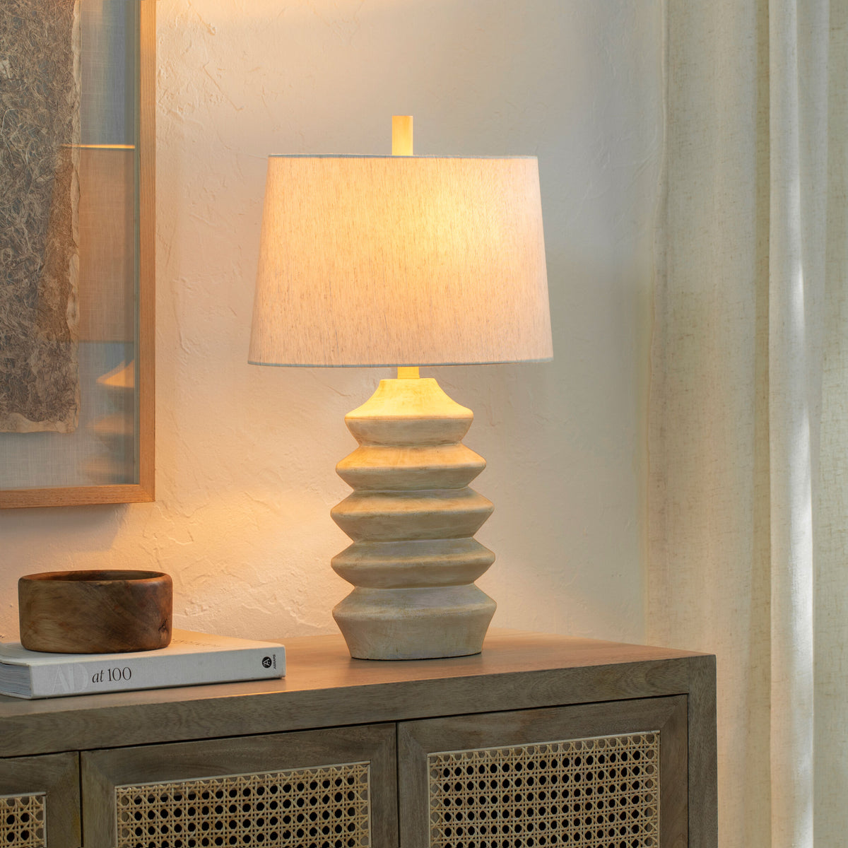 Arrietty 26" Resin Table Lamp, Painted Cream