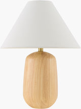 Evan 22" Wood Veneer Table Lamp, Natural Beige